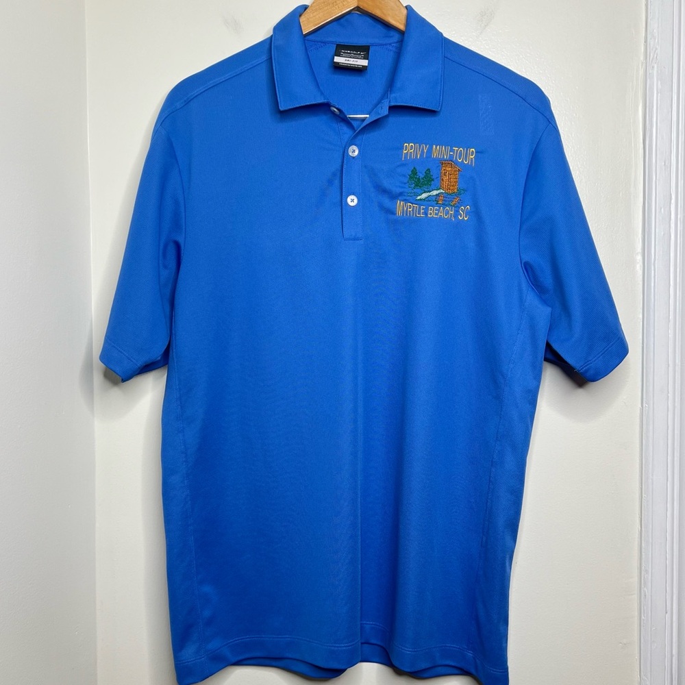 Nike Golf Dri Fit Polo Shirt Privy Mini Tour Myrtle Beach Men’s Size Medium Blue